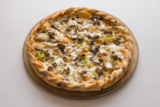 sausage mushroom pizza golden cheese